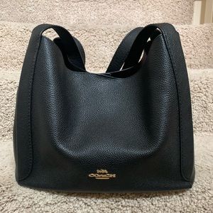 Coach Lori Shoulder Bag in Black with Wine Interior